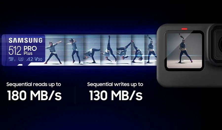 Karta pamięci Samsung microSDXC PRO Plus 2023 128 GB A2 V30 U3 UHS-I (180 MB/s) + adapter SD